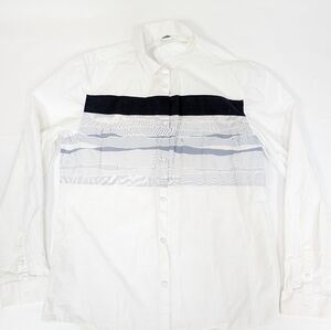Jack & Jones White And Blue Long Sleeve Button Down Slim Fit 185/104A/XL/43